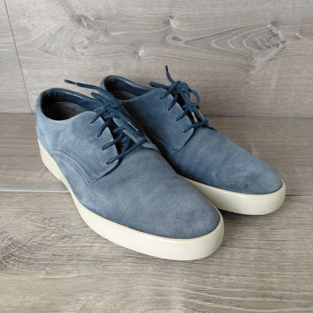 Allen Edmonds Driggs Derby Sneakers Mens 9.5 Blue Suede Leather Casual Shoes USA